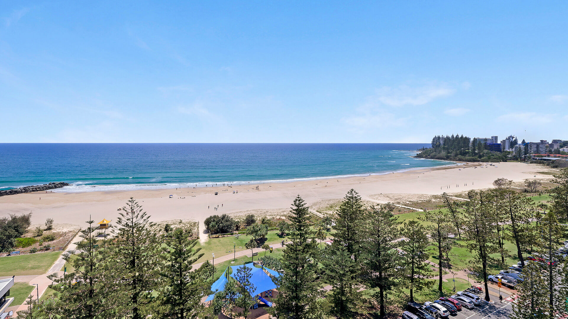 Ocean and beach views from the Deluxe 2 Bedroom Centre Front Apartment at ULTIQA Points North.