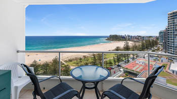 Beachfront balcony with ocean views in the Superior 1 Bedroom Ocean View Apartment at ULTIQA Points North.