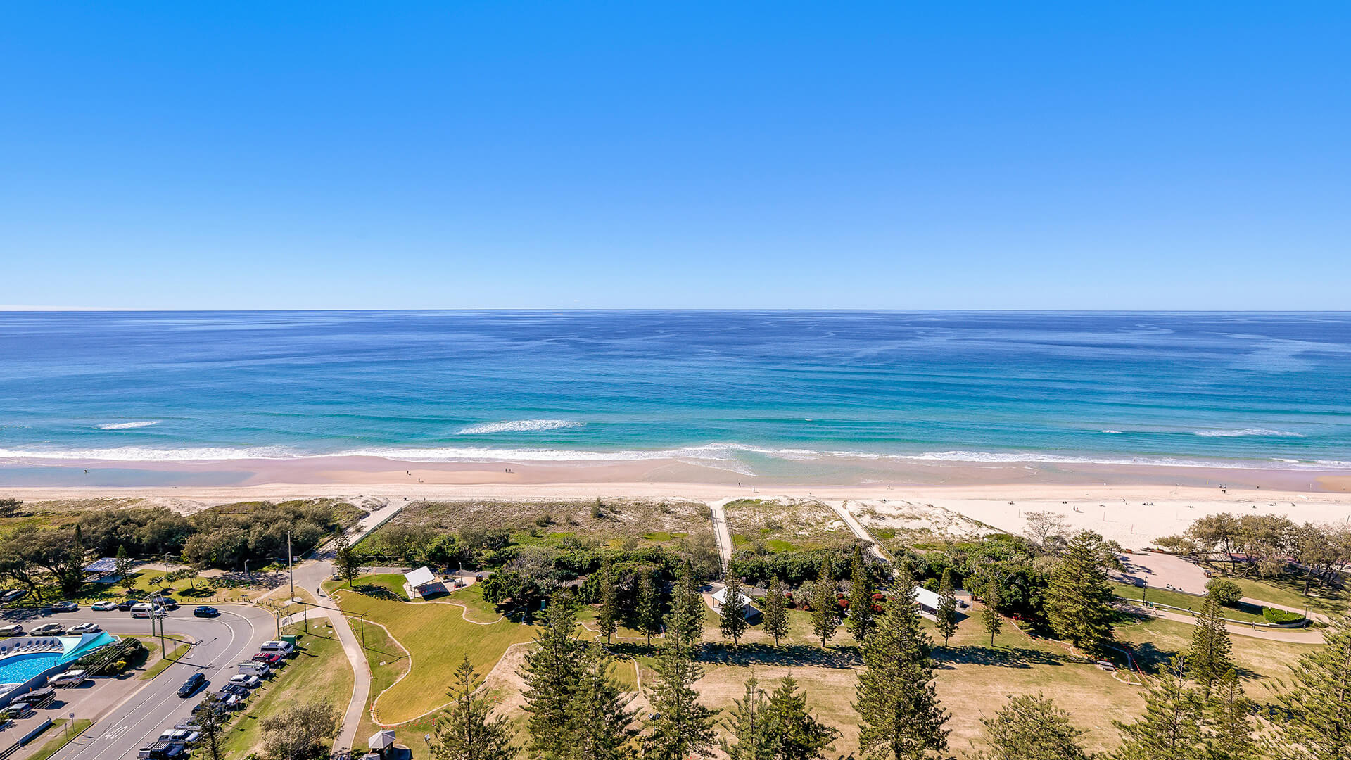 Panoramic ocean and beach views from ULTIQA Beach Haven, Surfers Paradise, Gold Coast