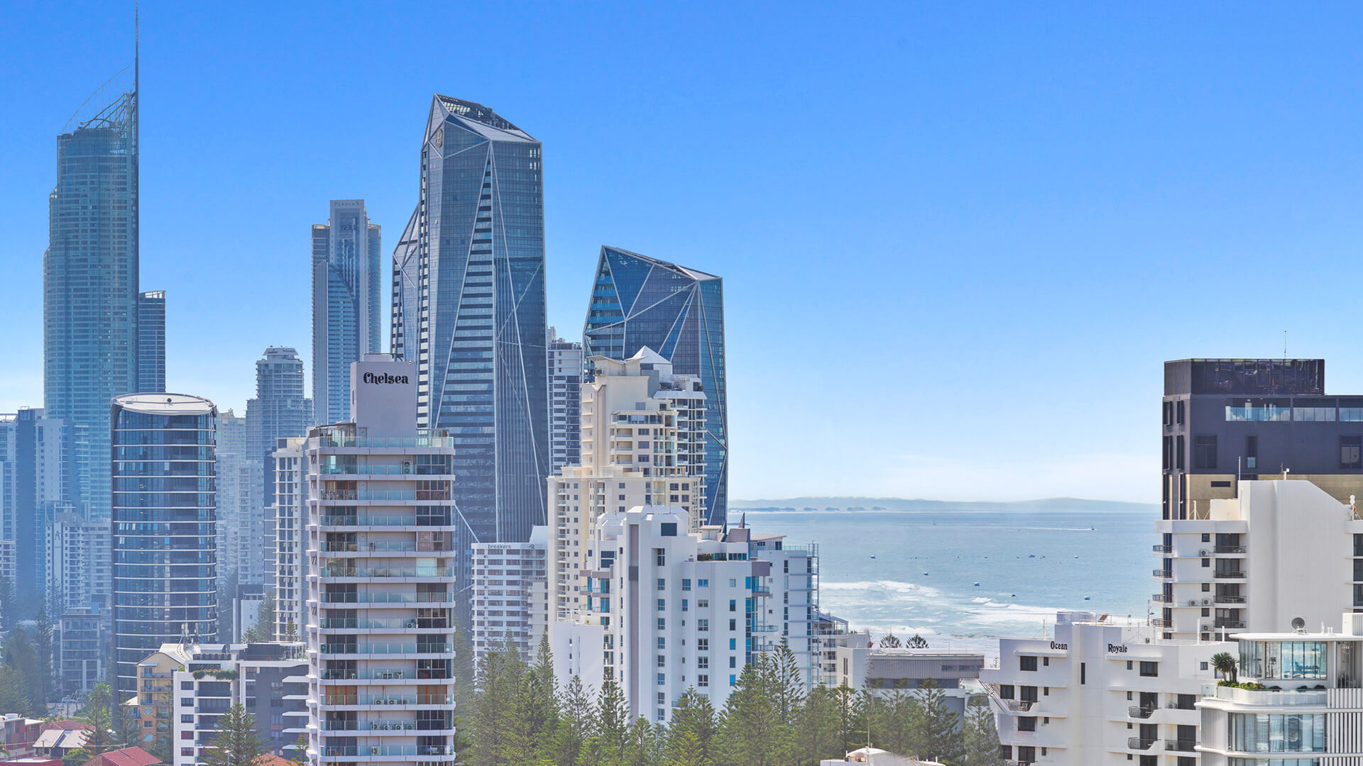 View of Broadbeach and Surfers Paradise shot from an apartment at ULTIQA Beach Haven.