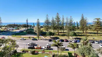 Ocean and park views from the 2 Bedroom Ocean View Apartment at ULTIQA Beach Haven on Broadbeach, overlooking Broadbeach parklands and coastline.