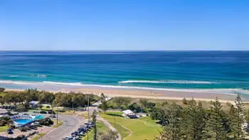 Sweeping coastal views of the ocean and beachside parklands from ULTIQA Beach Haven on Broadbeach.