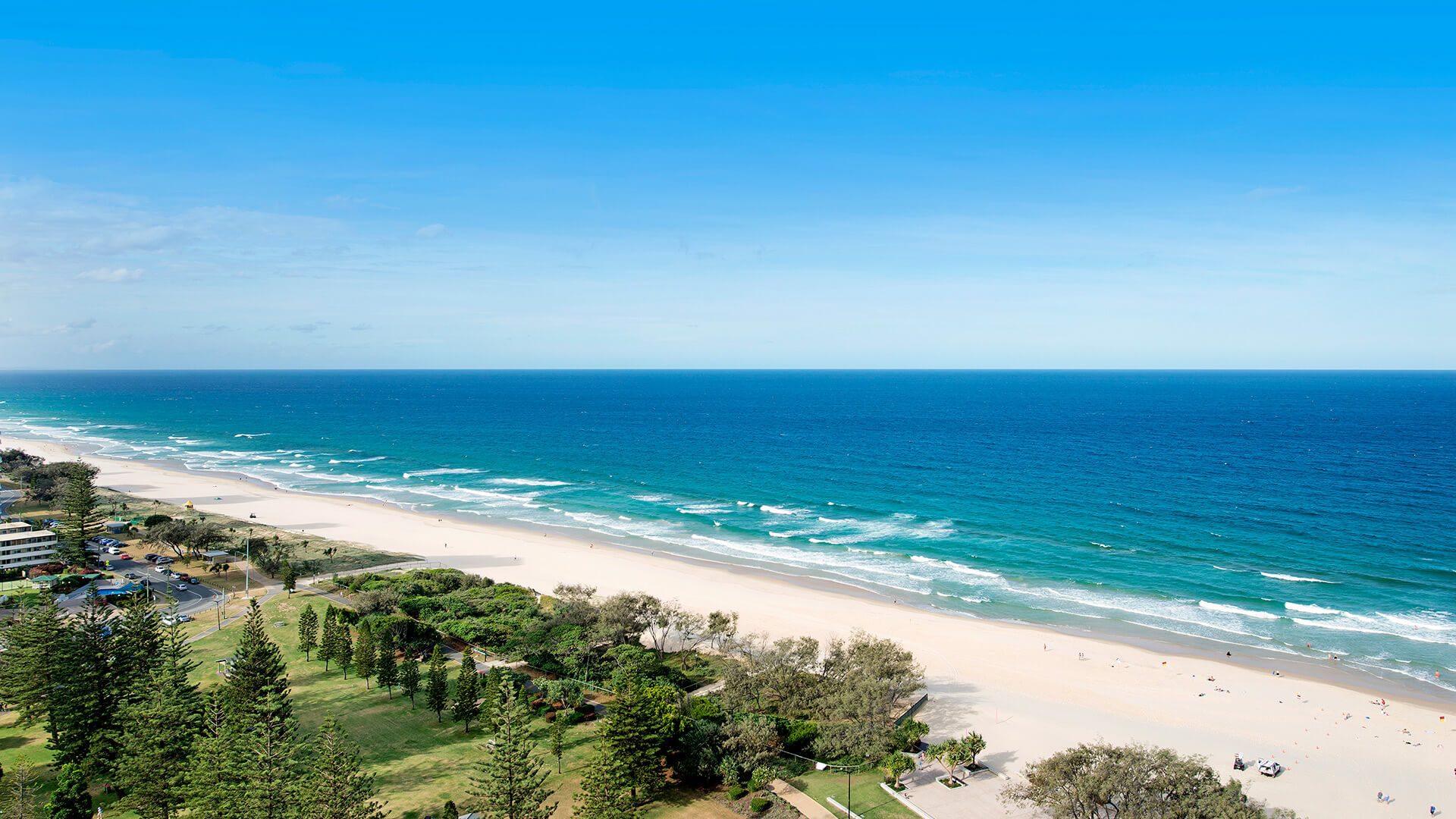 Expansive ocean and park views from 2 Bedroom Ocean View Suite at ULTIQA Air on Broadbeach.