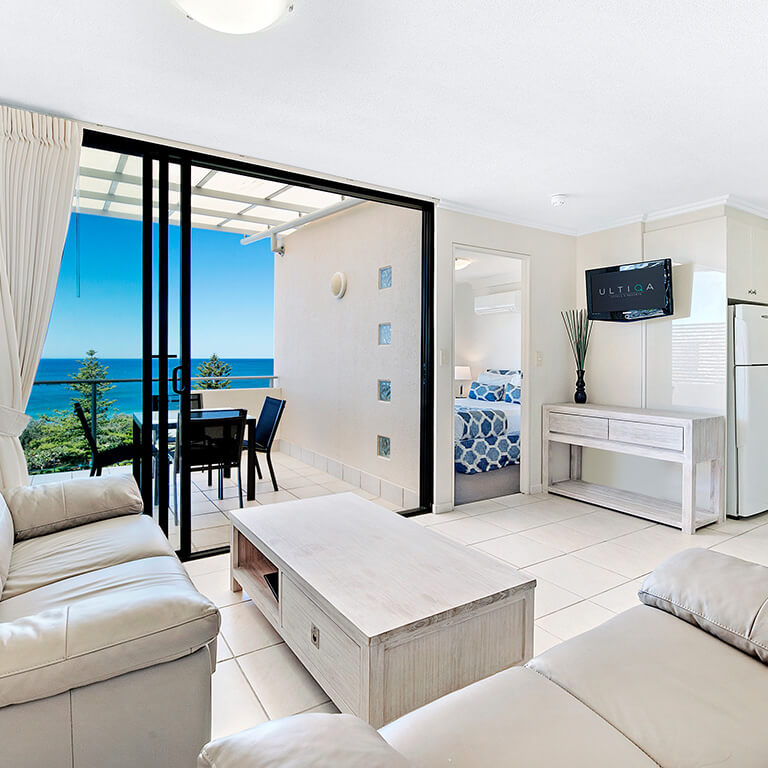 1 Bedroom Apartment at ULTIQA Shearwater Resort with ocean-view balcony.