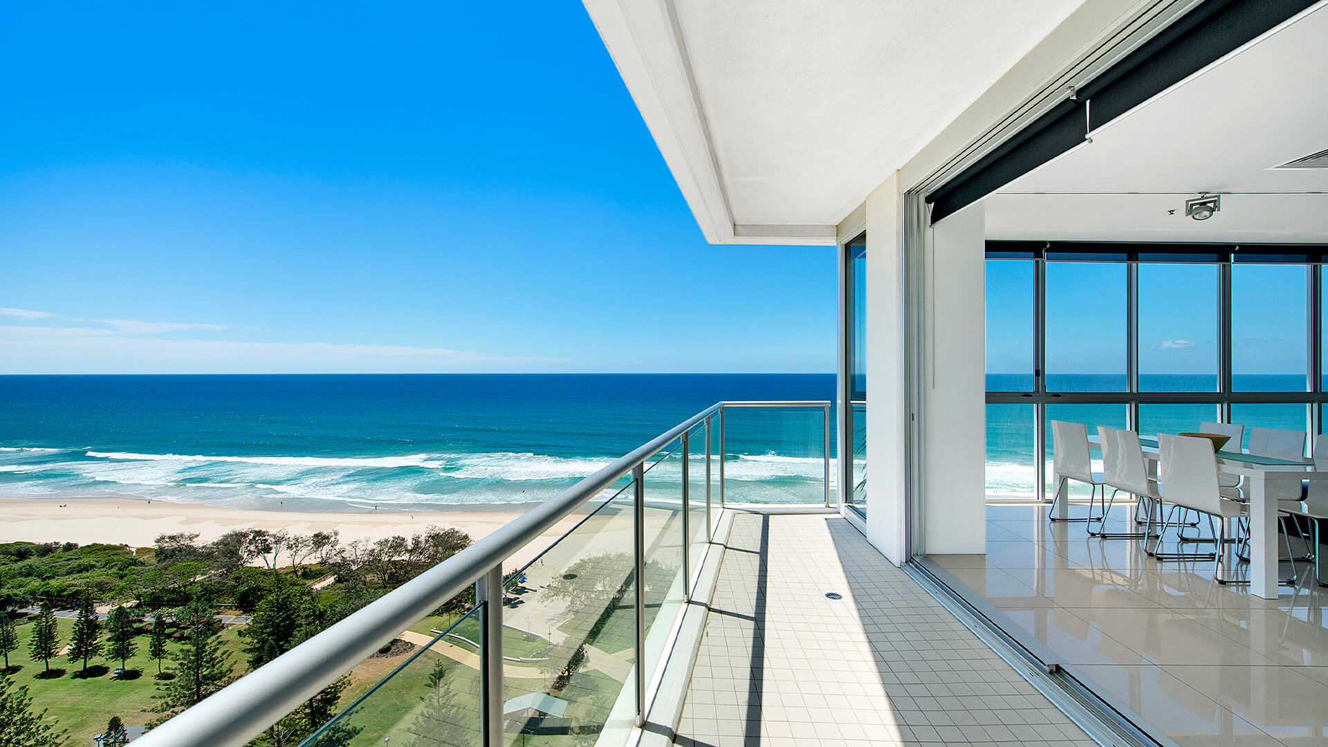 3 Bedroom Ocean View Apartment at ULTIQA Air on Broadbeach with spacious balcony and panoramic beach views.