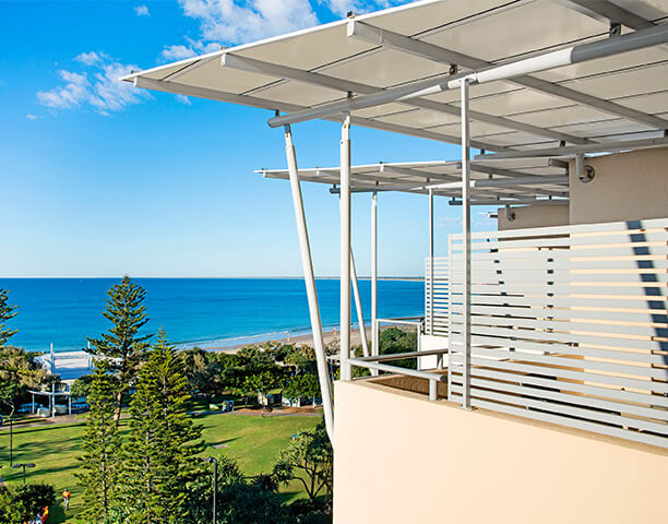 Ocean view from ULTIQA Shearwater Resort balcony.