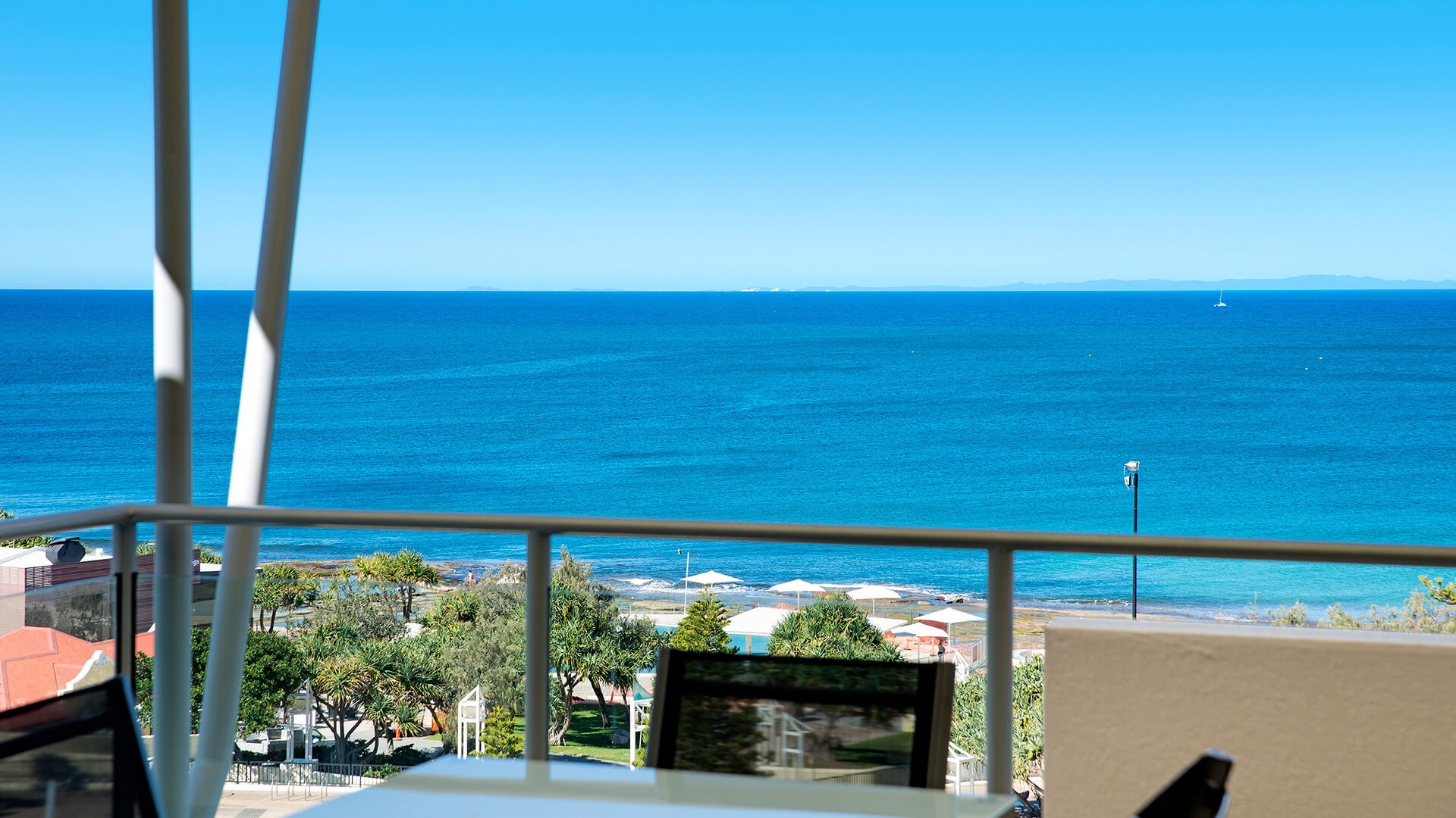 Ocean view from balcony in 1 Bedroom Apartment at ULTIQA Shearwater Resort.