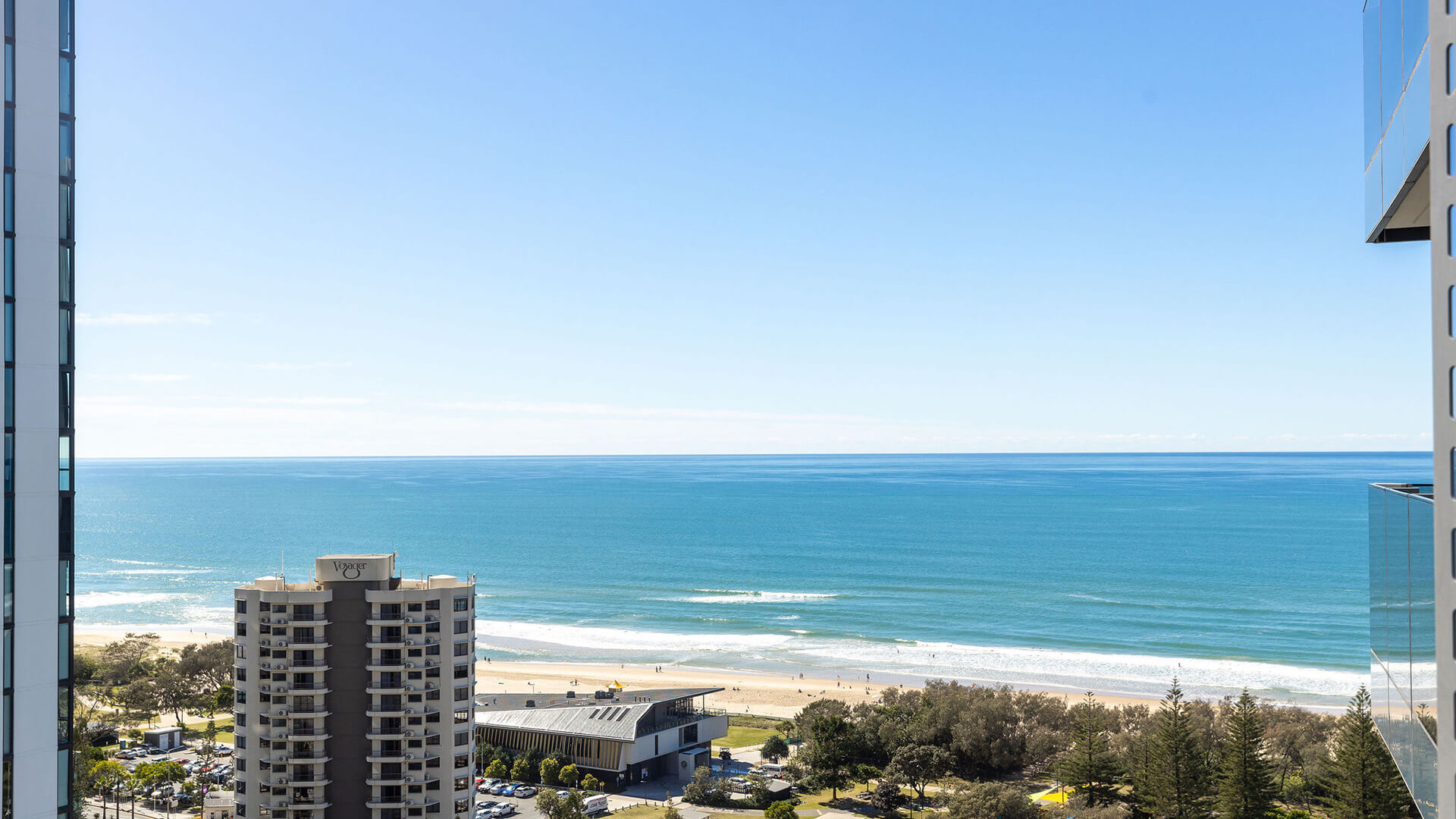 Beach view from 2 Bedroom Suite at ULTIQA Signature at Broadbeach.