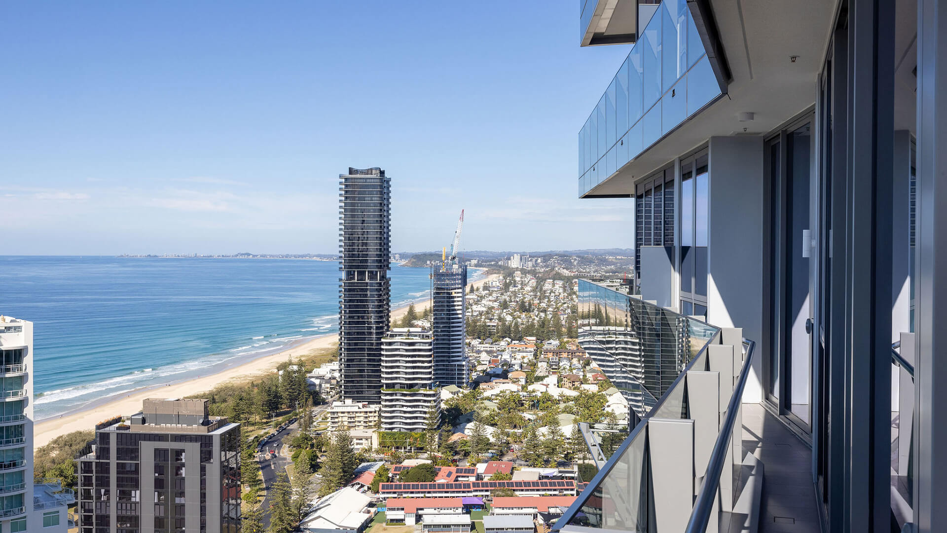 Expansive coastal view from 3 Bedroom Ocean Sub-Penthouse at ULTIQA Signature at Broadbeach.