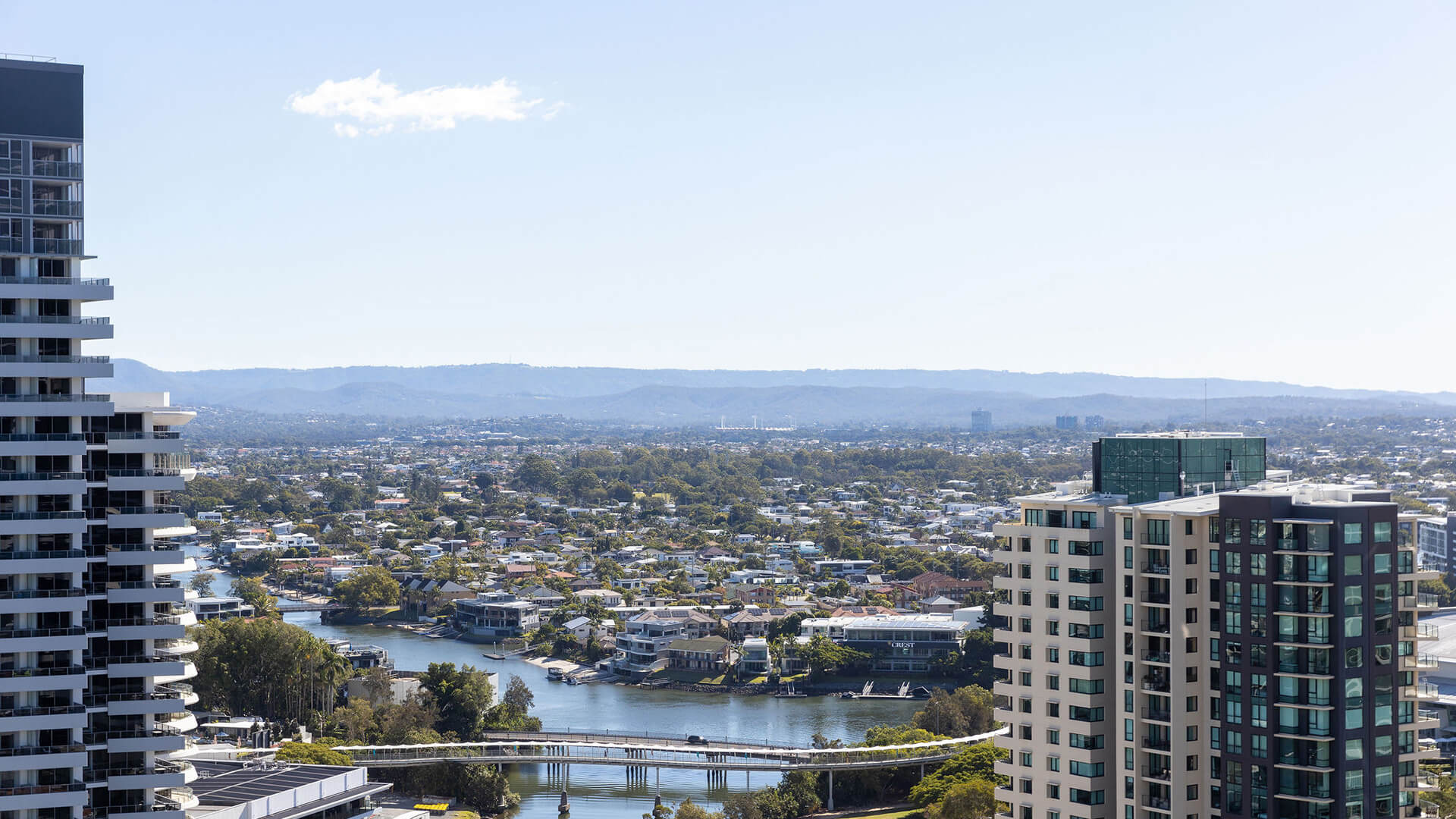 River and hinterland views from 2 Bedroom Ocean View Suite Premium at ULTIQA Signature at Broadbeach.