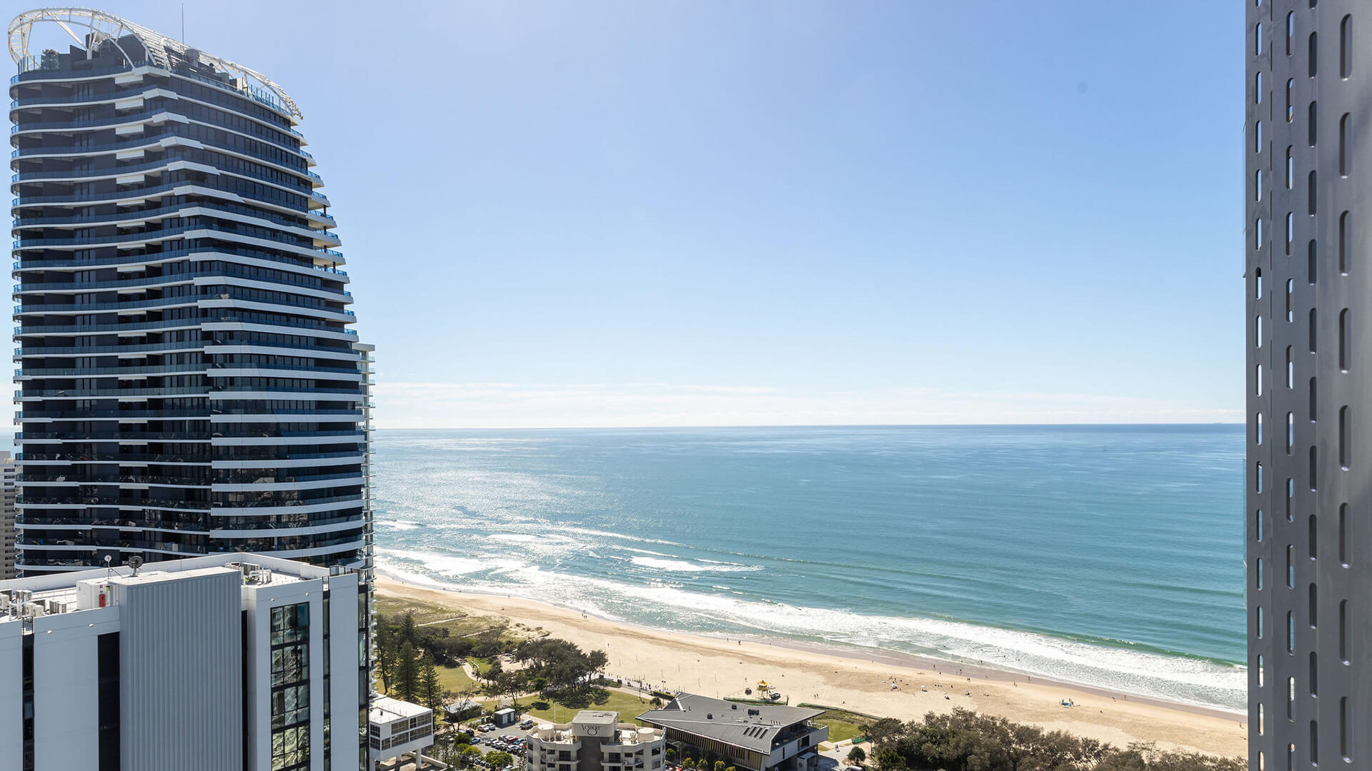 Ocean view from the balcony of the 3 Bedroom Ocean View Suite at ULTIQA Signature at Broadbeach.